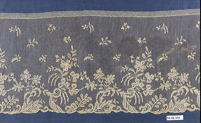 Fragment, Needle lace, point d’Alençon, French 