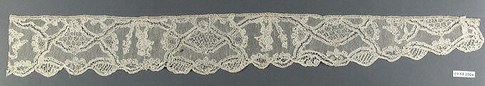 Piece (one of three), Needle lace, point d’Alençon, Burano lace, French 