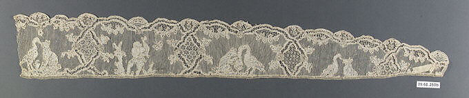 Piece (one of three), Needle lace, point d’Alençon, Burano lace, French 