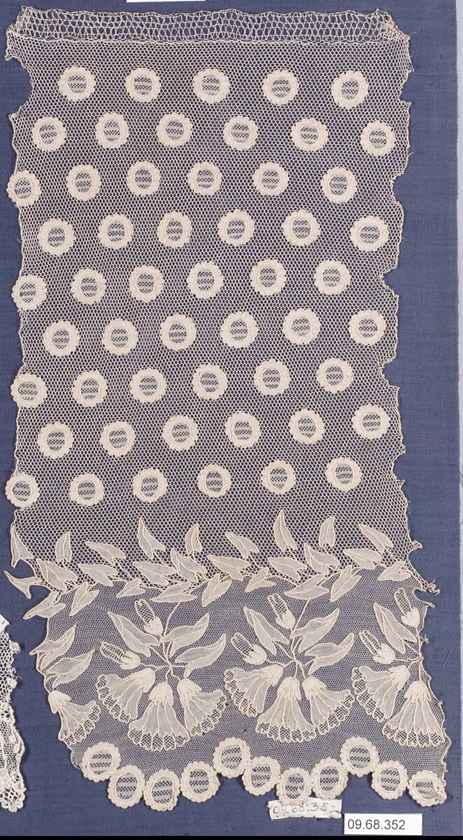 Fragment, Needle lace, point d’Alençon, French