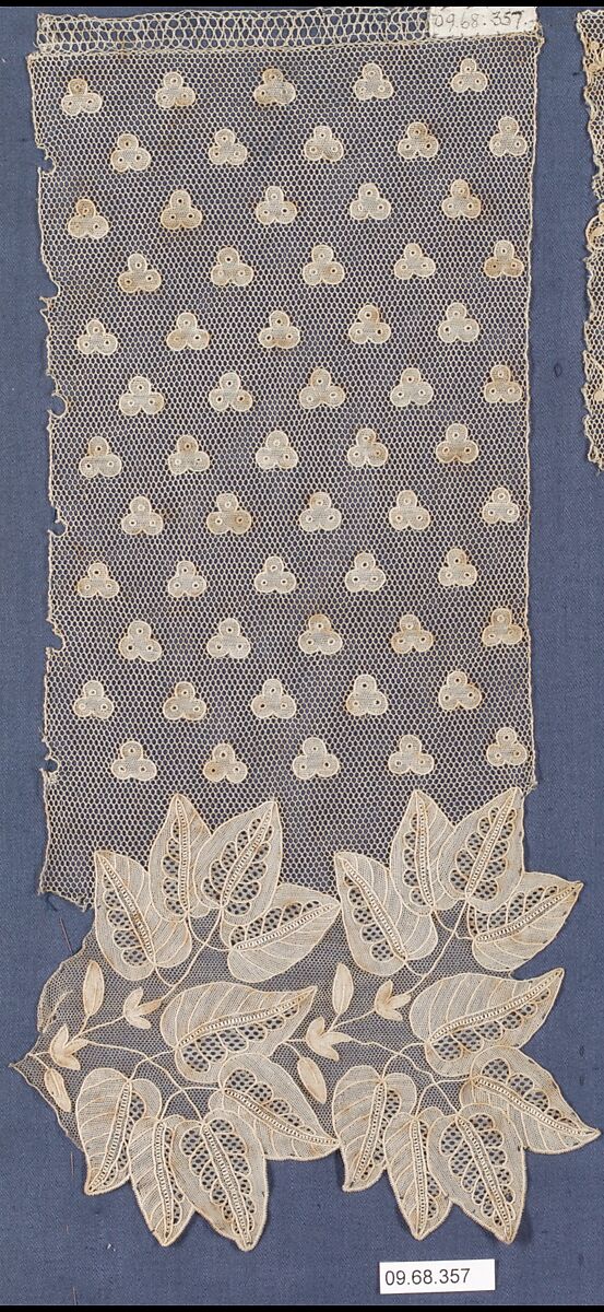 Fragment, Needle lace, point d’Alençon, French