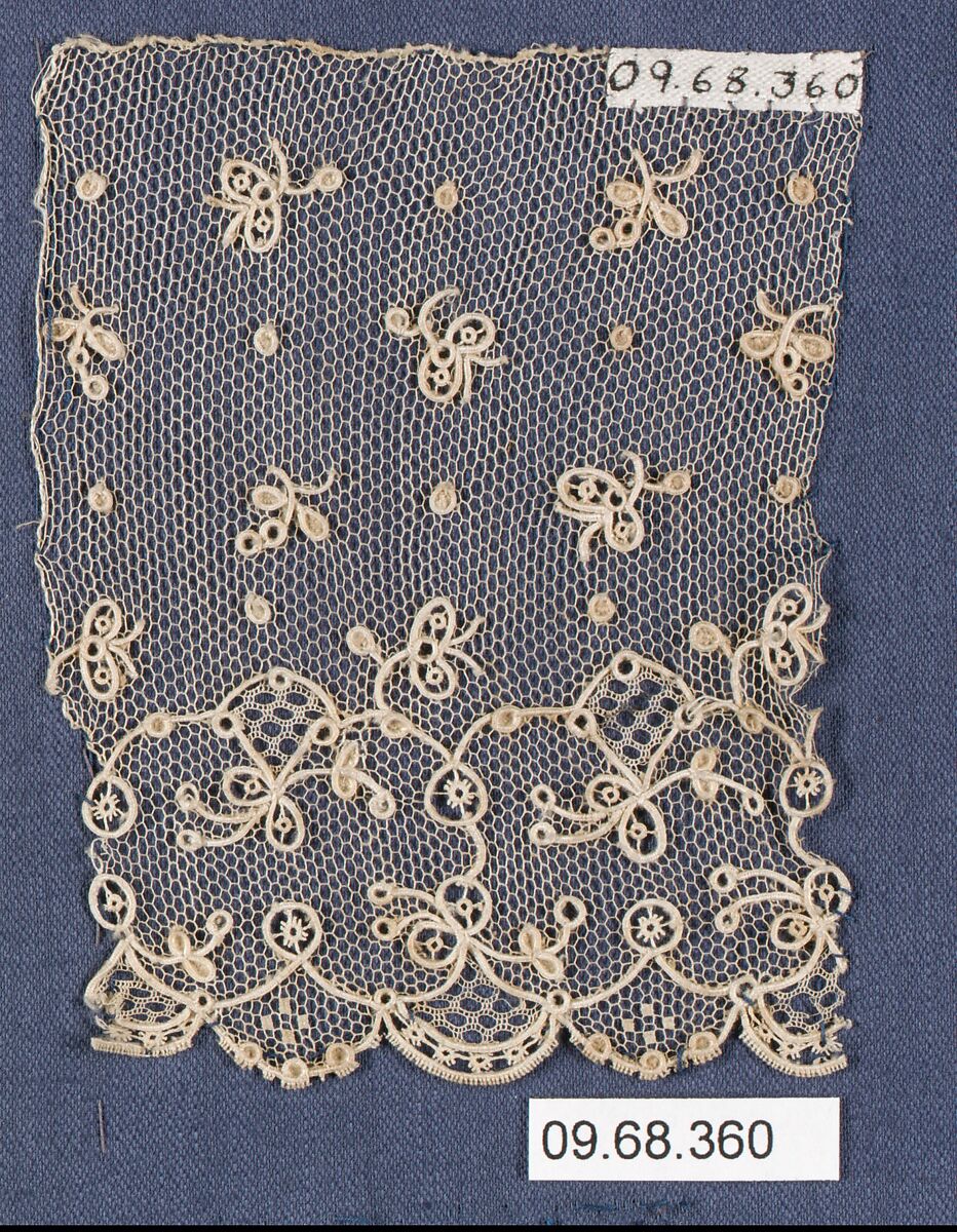 Fragment, Needle lace, point d’Alençon, French
