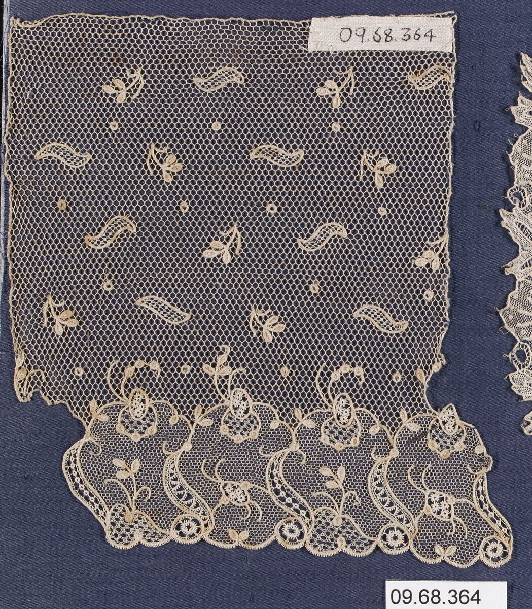 Fragment, Needle lace, point d’Alençon, French