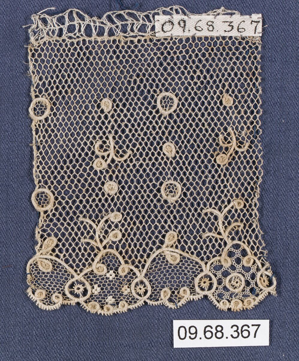 Fragment, Needle lace, point d’Alençon, French