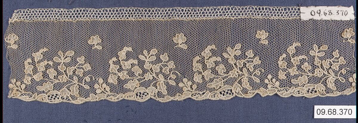 Fragment, Needle lace, point d’Alençon, French