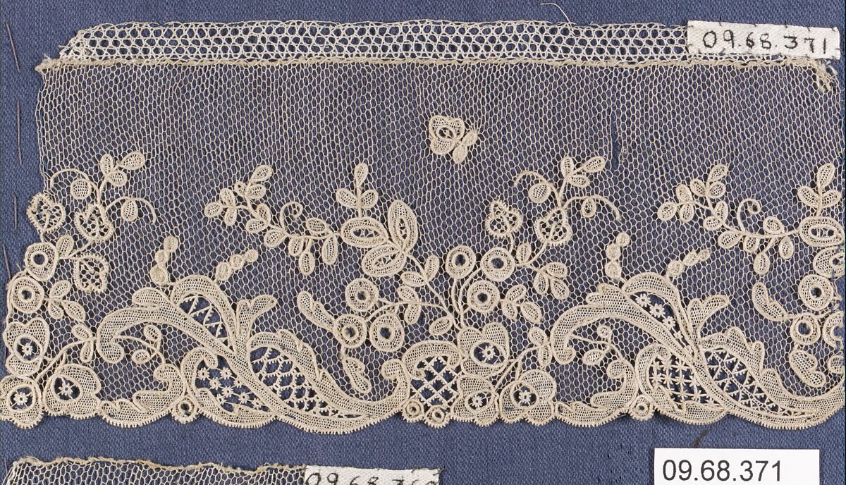 Fragment, Needle lace, point d’Alençon, French