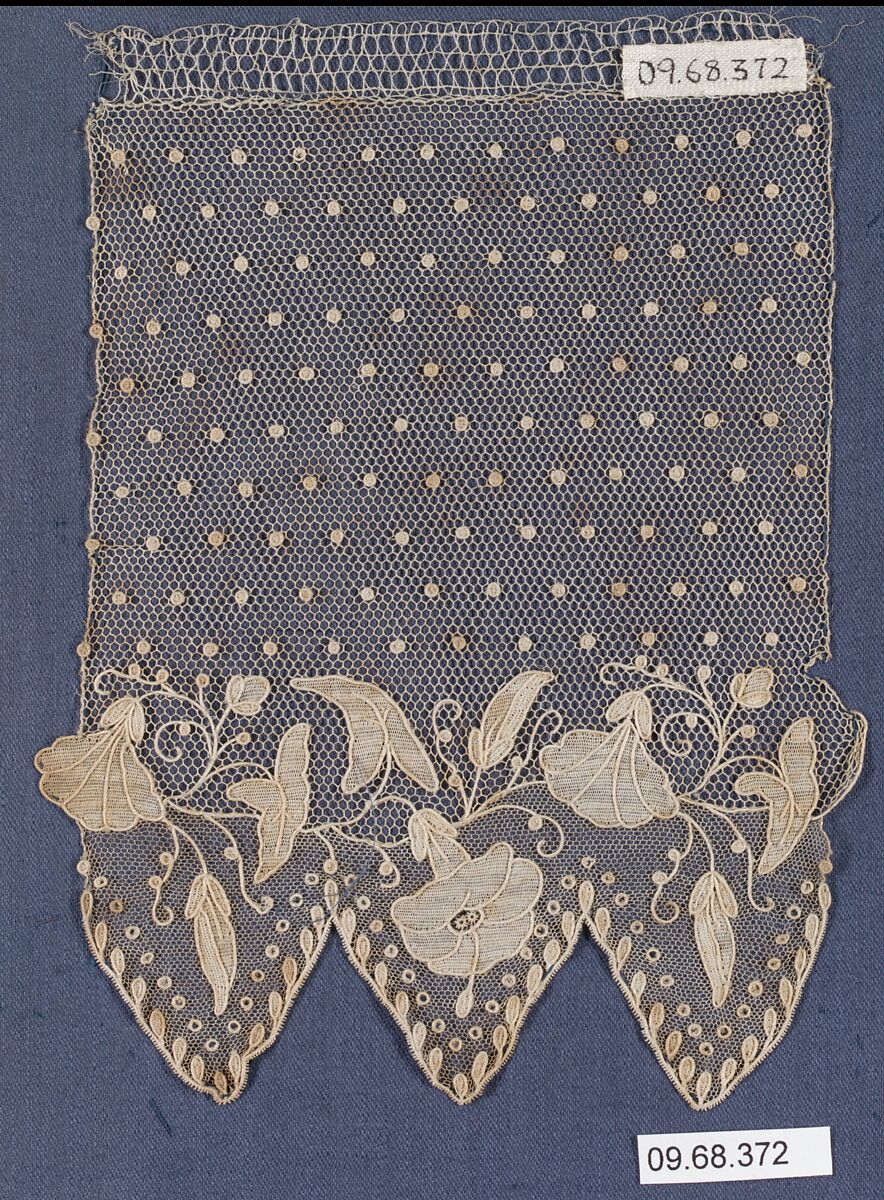 Fragment, Needle lace, point d’Alençon, French
