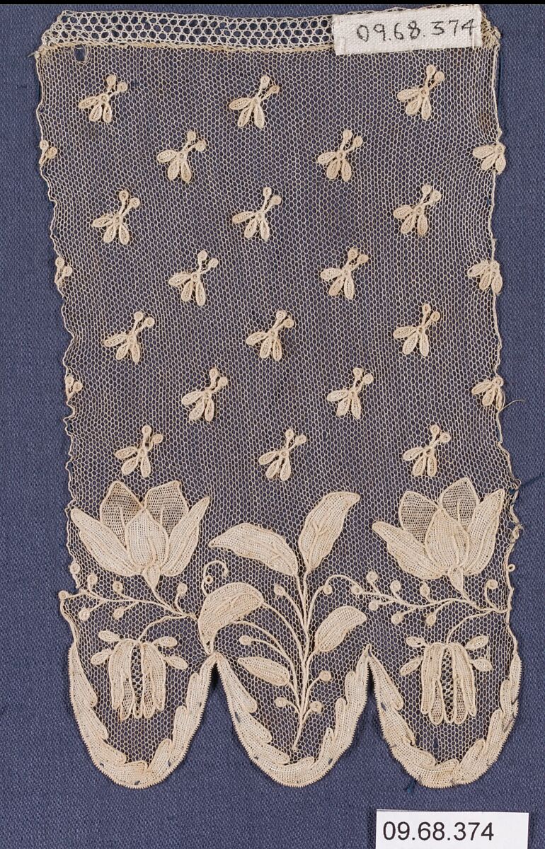 Fragment, Needle lace, point d’Alençon, French