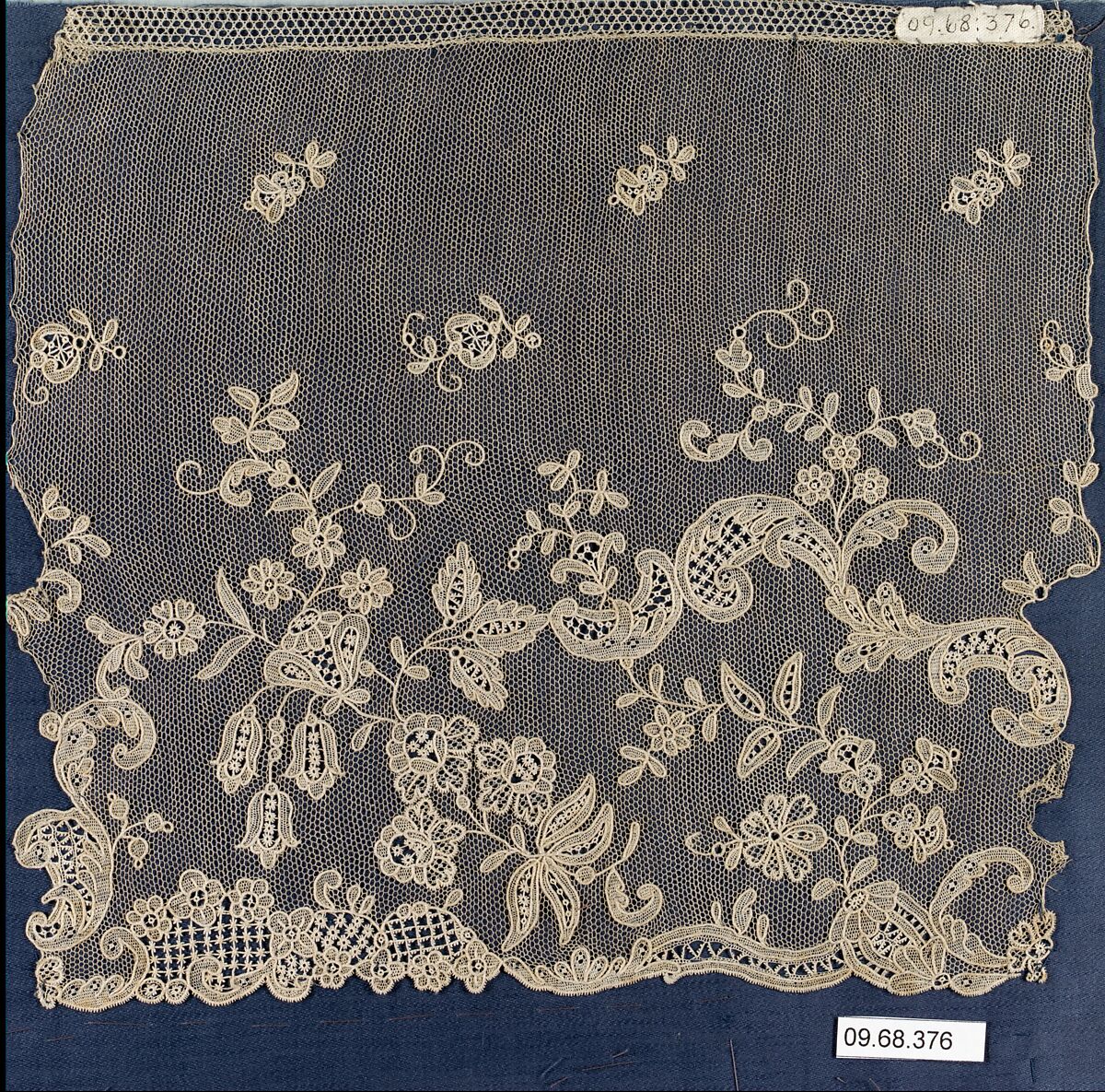 Fragment, Needle lace, point d’Alençon, French