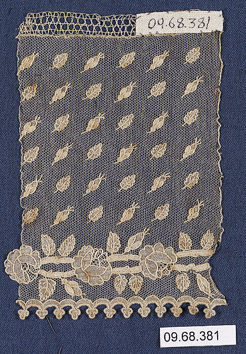 Piece, Needle lace, point d’Alençon, French 