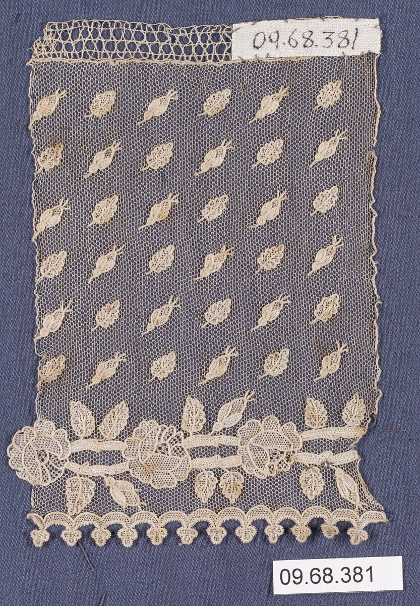 Piece, Needle lace, point d’Alençon, French