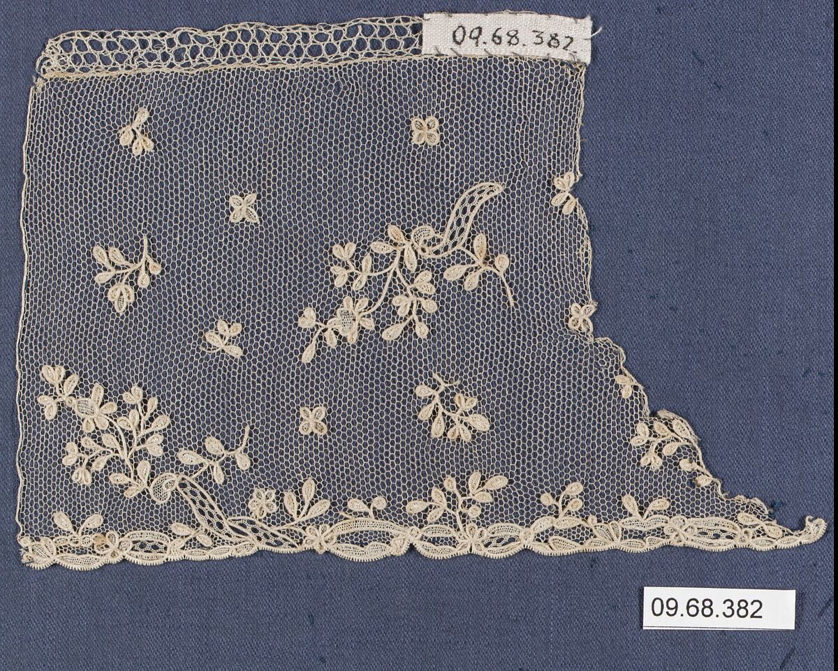 Fragment, Needle lace, point d’Alençon, French