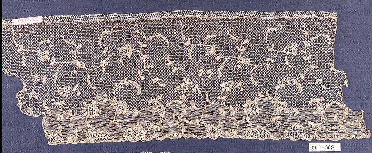 Fragment, Needle lace, point d’Alençon, French