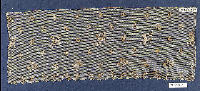 Fragment, Needle lace, point d’Alençon, French 