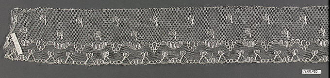 Silk bobbin, Bobbin lace, French, possibly Cambrai 