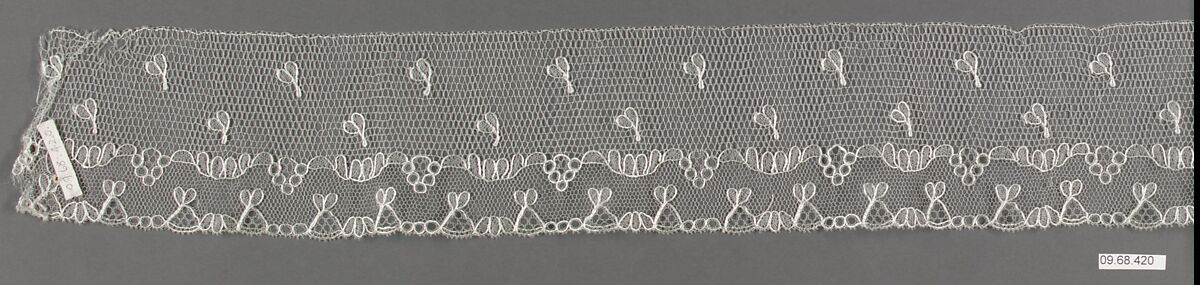 Silk bobbin, Bobbin lace, French, possibly Cambrai