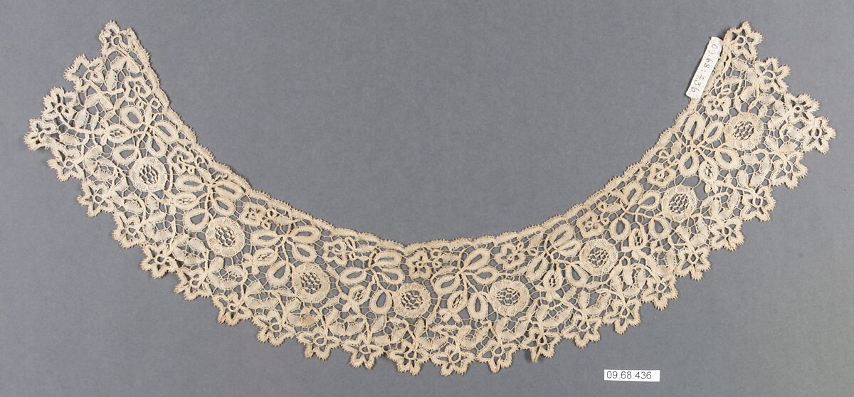 Collar, Bobbin lace, British, Honiton