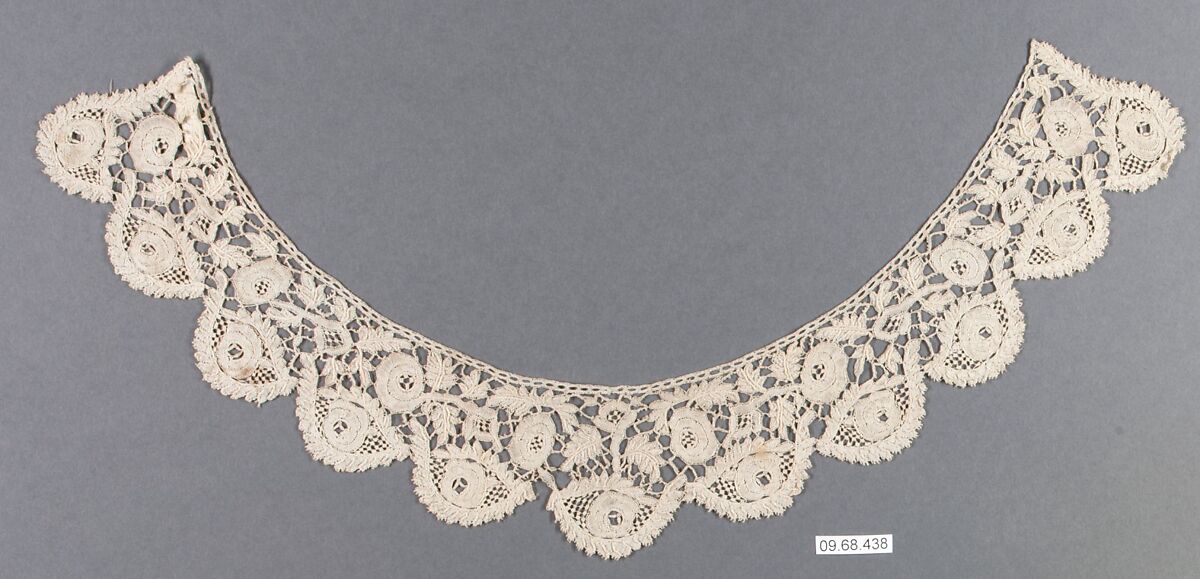 Collar, Bobbin lace, British, Honiton