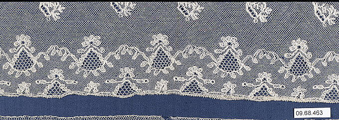 Fragment, Bobbin lace, British, Buckinghamshire 