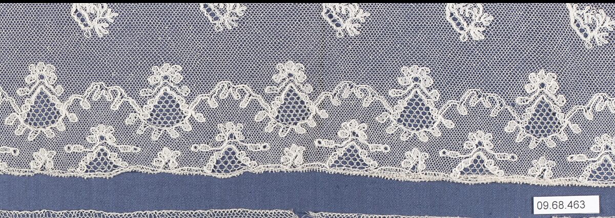 Fragment, Bobbin lace, British, Buckinghamshire
