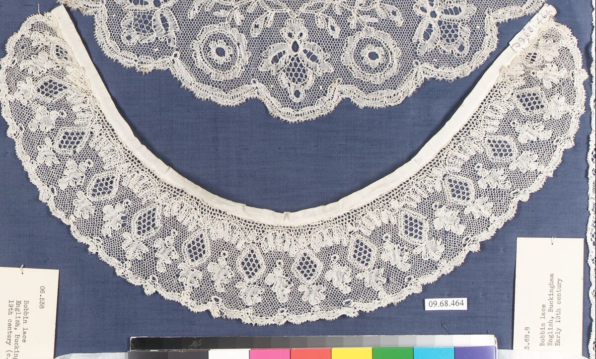 Collar, Bobbin lace, British, Buckinghamshire 