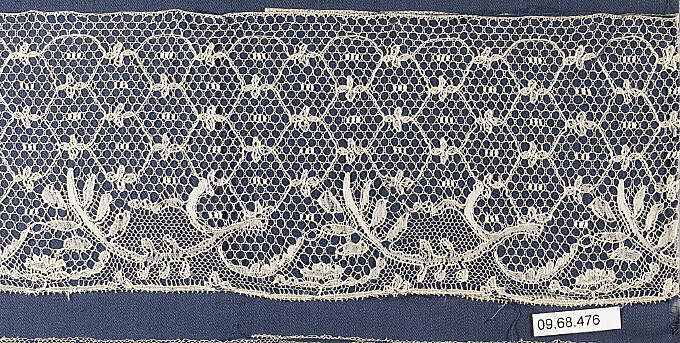 Fragment, Bobbin lace, British, Buckinghamshire 