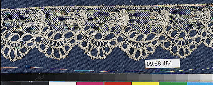 Fragment, Bobbin lace, British, Buckinghamshire 