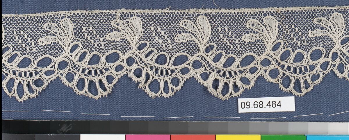 Fragment, Bobbin lace, British, Buckinghamshire