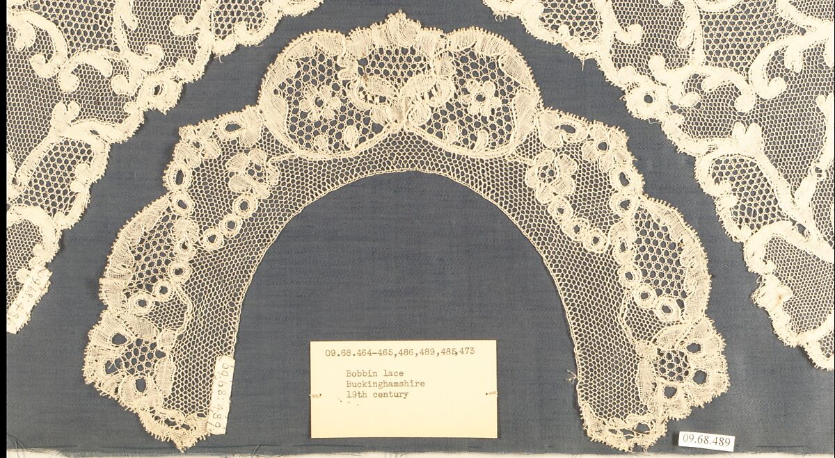 Collar, Bobbin lace, British, Buckinghamshire 