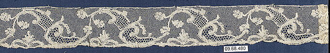 Fragment, Bobbin lace, British, Buckinghamshire 