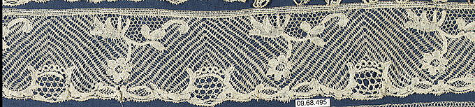 Fragment, Bobbin lace, British, Buckinghamshire 