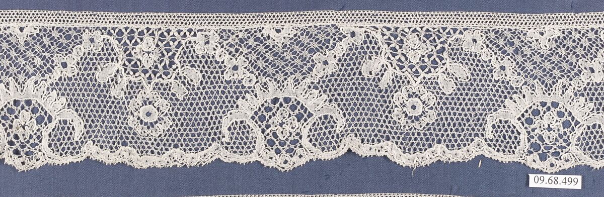 Fragment, Bobbin lace, British, Buckinghamshire