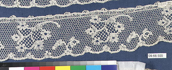 Fragment, Bobbin lace, British, Buckinghamshire 