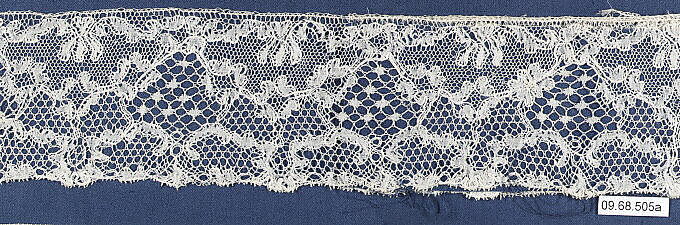 Fragment, Bobbin lace, British, Buckinghamshire 