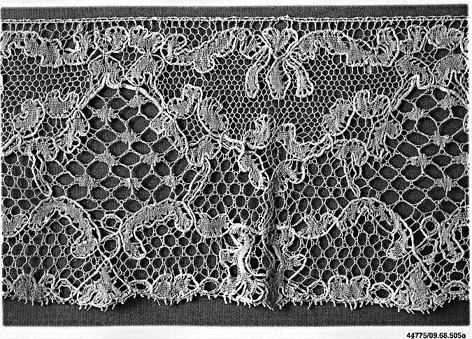 Fragment, Bobbin lace, British, Buckinghamshire