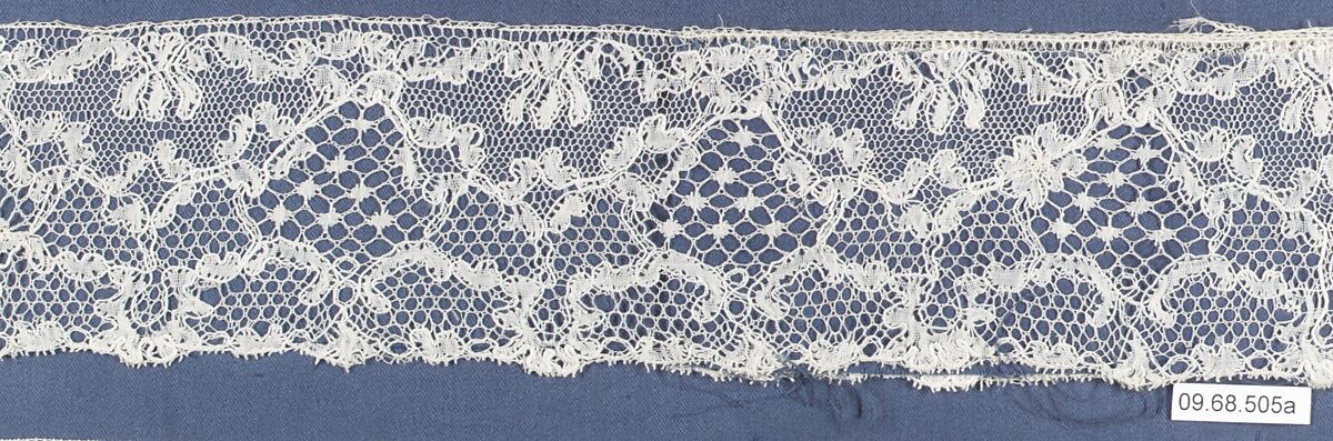 Fragment, Bobbin lace, British, Buckinghamshire