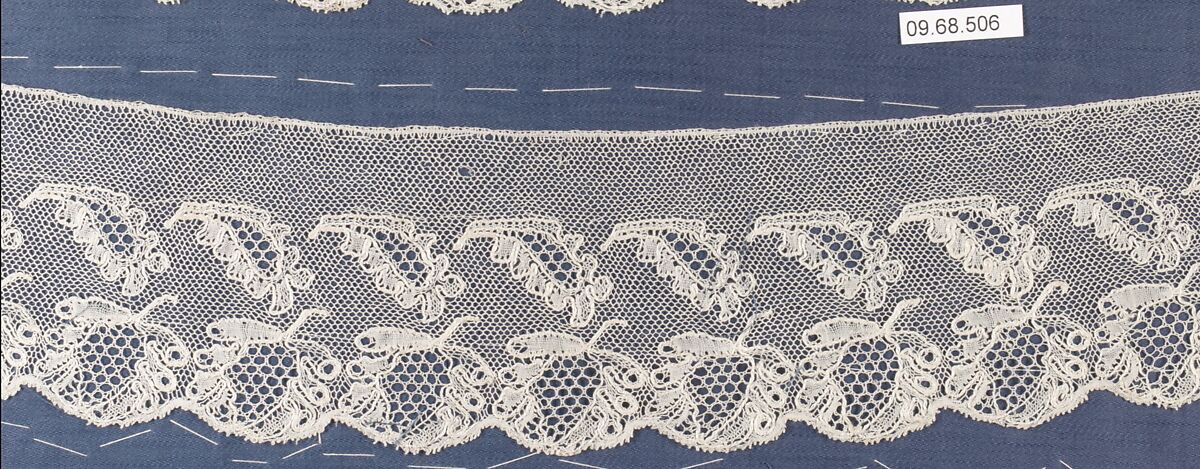 Fragment, Bobbin lace, British, Buckinghamshire