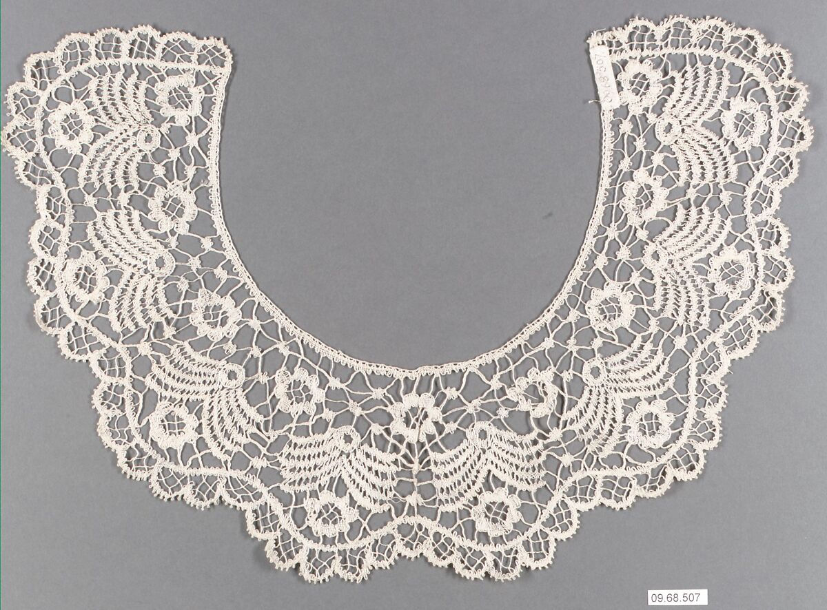 Collar, Bobbin lace, British, Bedfordshire 