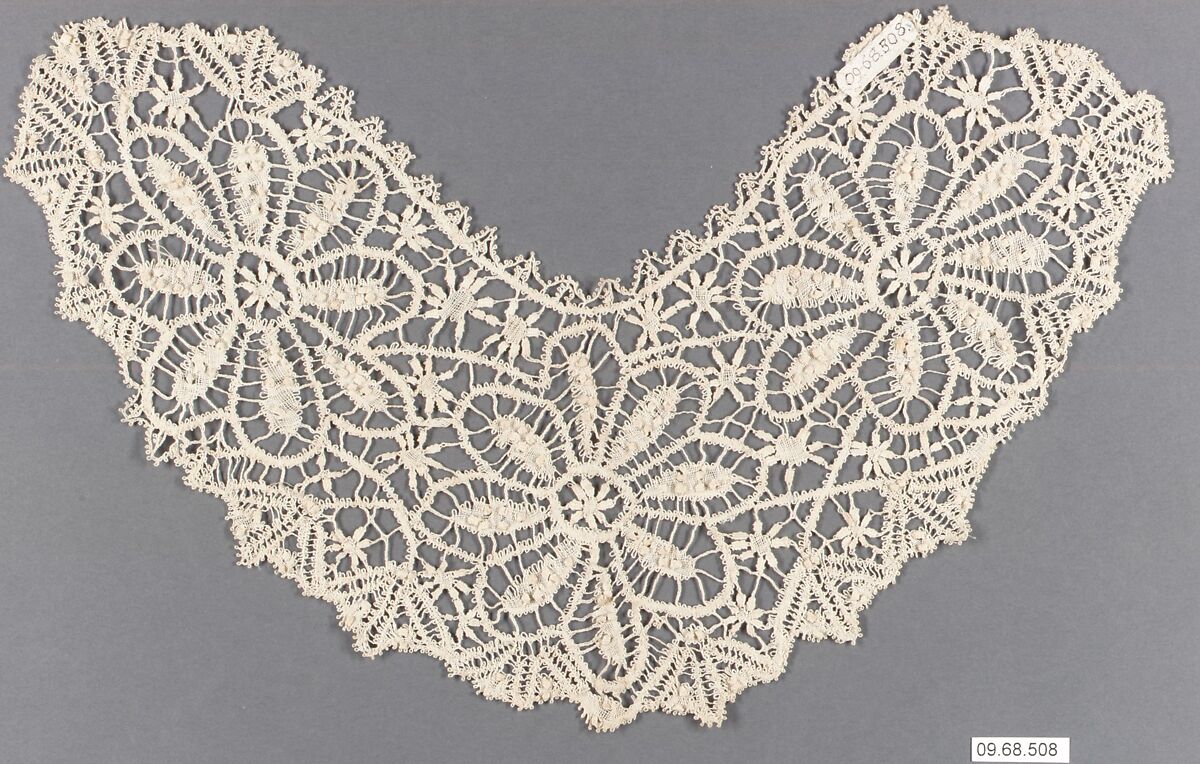 Cuff, Bobbin lace, British, Bedfordshire 