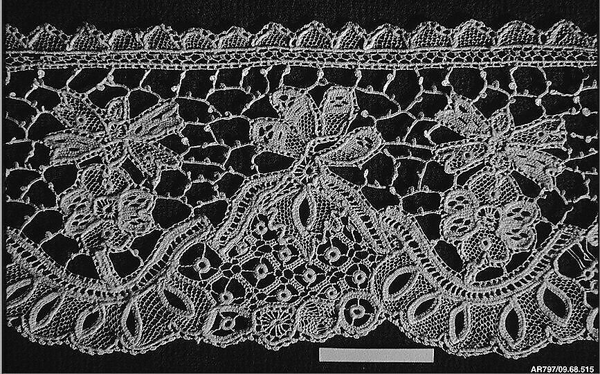 Band, Needle lace, Irish, Youghal 