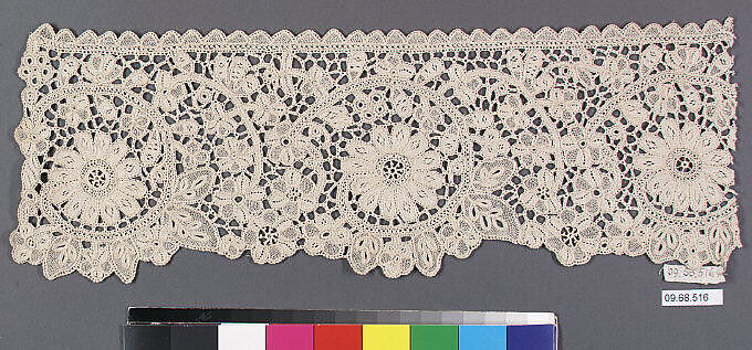 Fragment, Needle lace, Irish, Youghal 