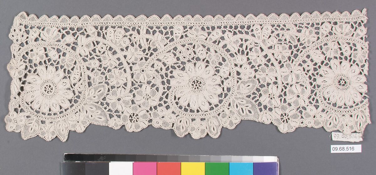 Fragment, Needle lace, Irish, Youghal