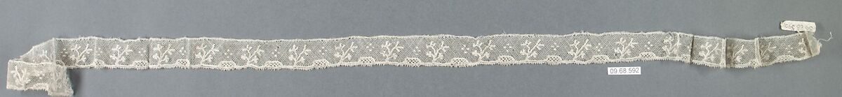 Piece, Bobbin lace, French, possibly Lille