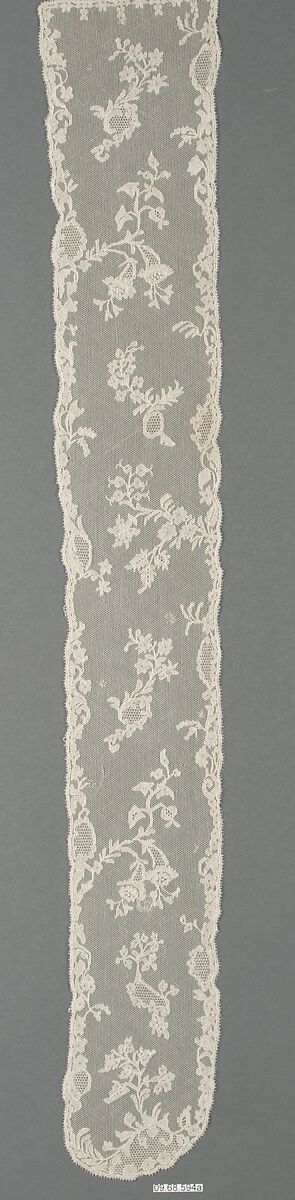 Lappet (one of a pair), Needle lace, French or Flemish 
