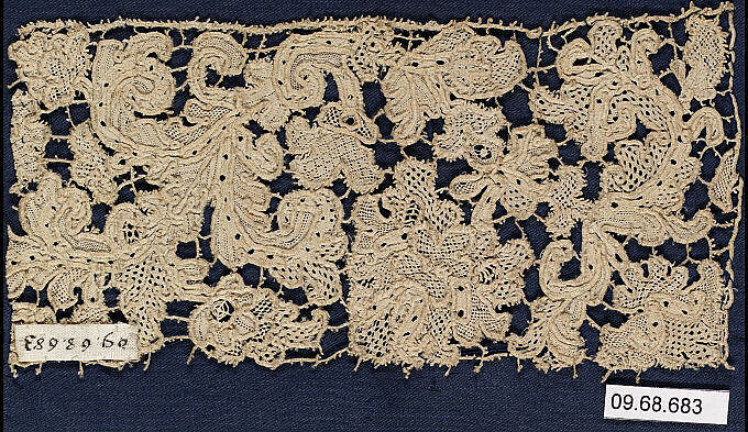 Fragment, Needle lace, German 