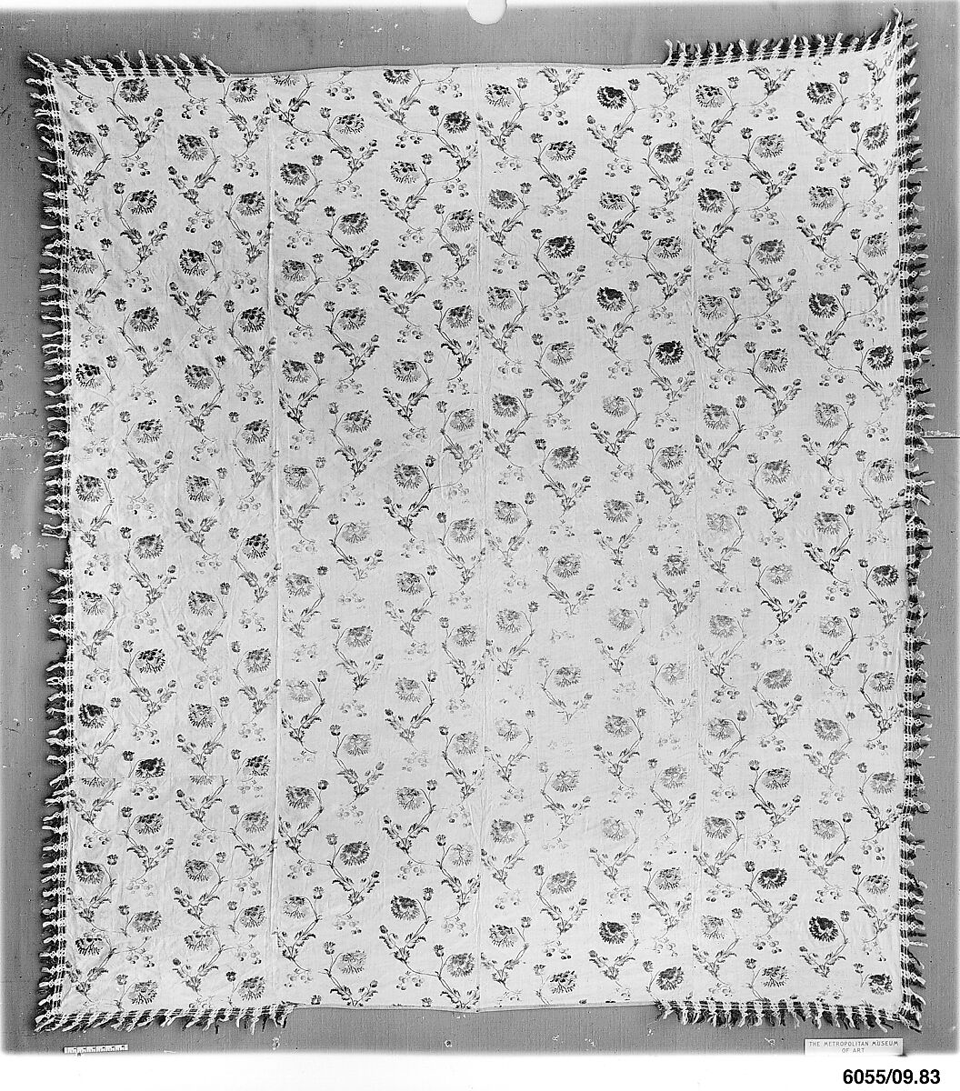 Bedspread, Cotton and wool, French 