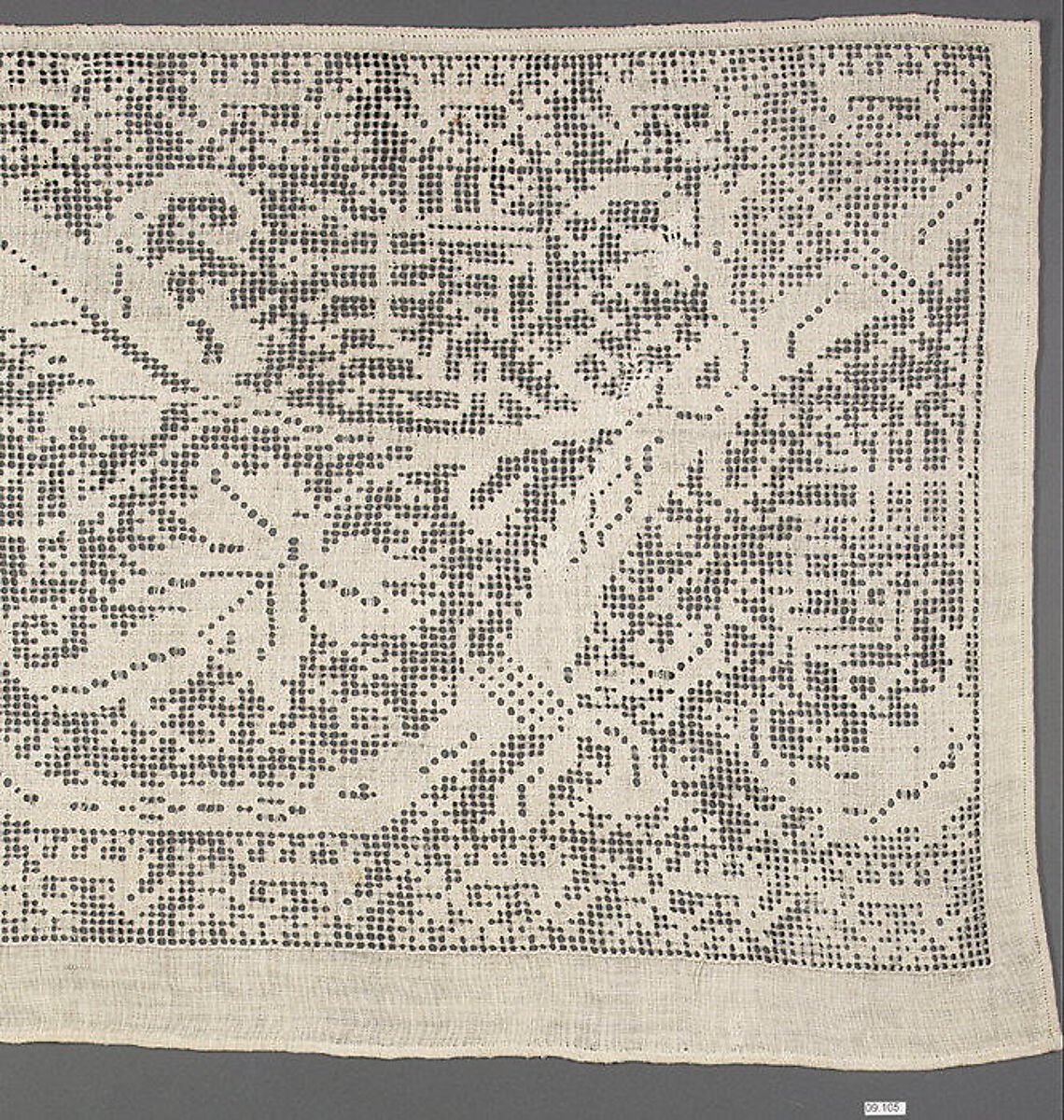 Border (in two pieces), Drawnwork, Italian 