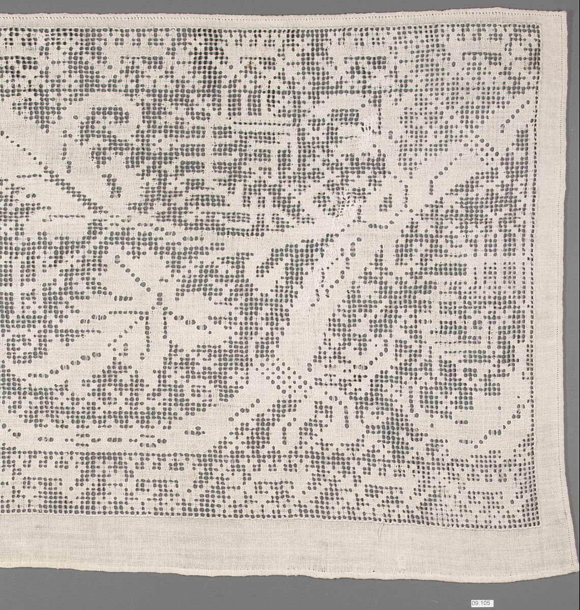 Border (in two pieces), Drawnwork, Italian