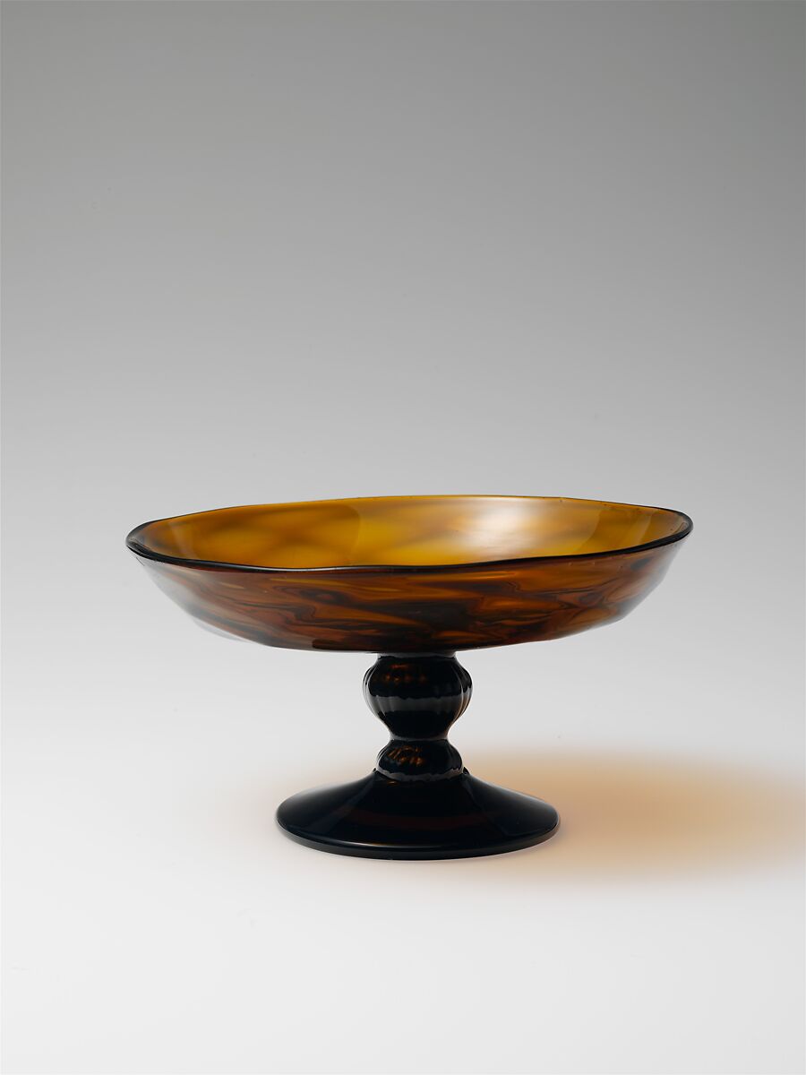 Compote, Blown-molded glass, American
