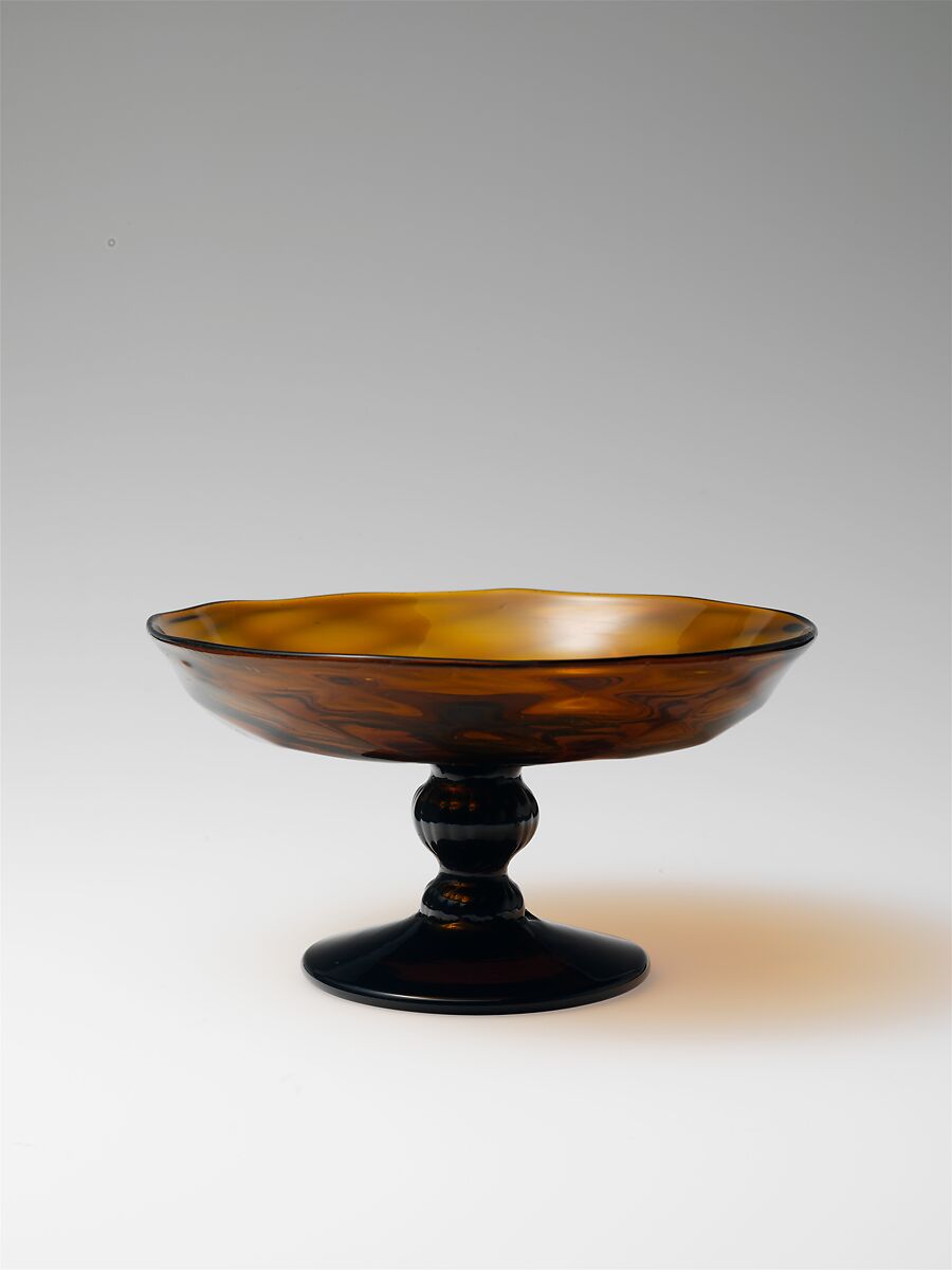 Compote, Blown-molded glass, American 